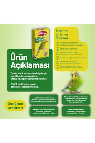 Energy Muhabbet Kuşu Yemi - 3 Adet 300 G