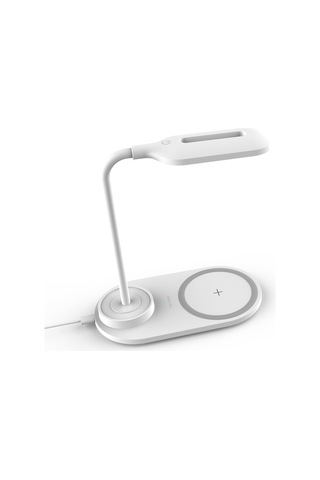 Monyee Beyaz 10w Hızlı Kablosuz Şarj Cihazı İle 3 Seviye Dokunmatik Gündüz/gece Lambası, Telefon Tutucu, Usb Kablolu Pil Yok