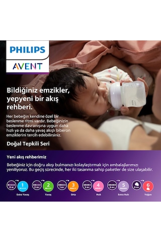 Doğal Tepkili 2'li Biberon Emziği, 4 Numara, Scy964/02
