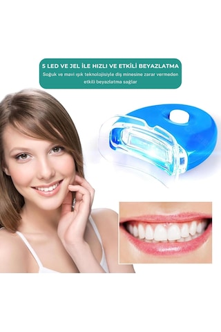 5 Led Işıklı Diş Beyazlatma Cihazı Ve 3 Adet Jel Seti