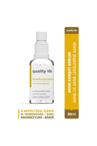 Quality Life Akne Serumu Sivilce Siyah Nokta Leke Akne Karşıtı Cilt Serumu 30 ML