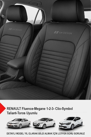 İstanbul Serisi Deri Oto Koltuk Kılıfı Renault Fluence-megan 1-2-3-clio-symbol-tailant-toros