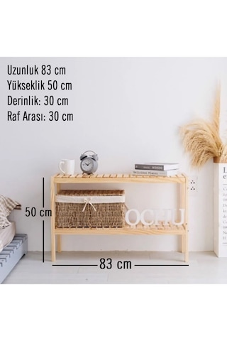 Çok Amaçlı Dekoratif Yan Sehpa Komidin Organizer Raf Ahşap Raf