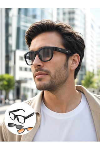 Mey İthalat Yapay Zekâ Destekli Akıllı Gözlük Değiştirilebilir Manyetik Lens Bluetooth Bağlantı Ve Dokunmati