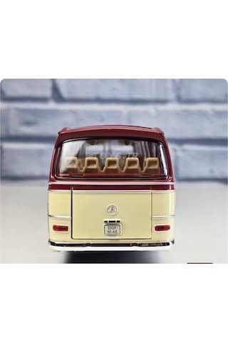 1:24 Ölçek 25 Cm Mercedes-benz O302 Sesli Işıklı Metal Model Otobüs Bordo