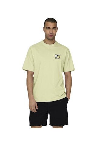 Only Erkek O Yaka T-shirt 22029523 Limon