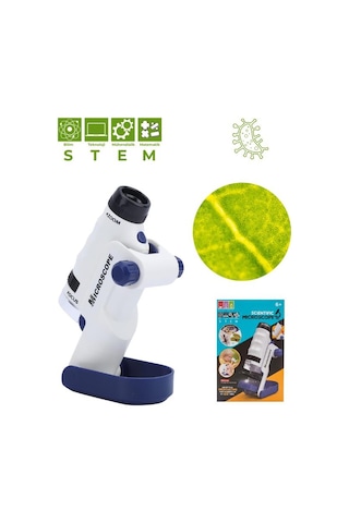 Temel Taşınabilir Işıklı Stantlı Çocuk Mikroskobu 60x 120x, Stem Eğitim Ve Keşif Seti