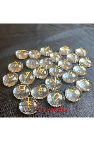 Willowhaven 25 Adet Boho Tarzı Şeffaf Cam Rün Taşları Seti, Oyma Yazılı, Falcılık Aracı