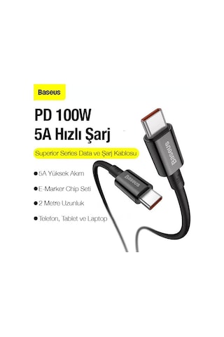 Baseus Superior Series 100w Type-c To Type-c Hızlı Data Şarj Kablosu