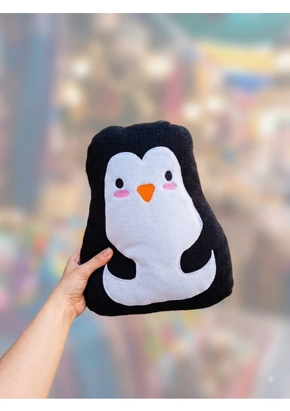 Sevimli & Yumuşacık Penguen Tasarım Yastık 35 Cm