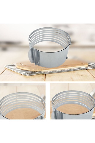 9-12 İnç Kek Kesici Dilimleyici Paslanmaz Çelik Ayarlanabilir Katmanlı Kek Kesici Dilimleyici Mousse Kek Kesici Fırın Kalıbı Pasta Pişirme Aracı Doğum Günü Kek Partisi Tatlı Mutfak Aletleri Bulaşık Diğer