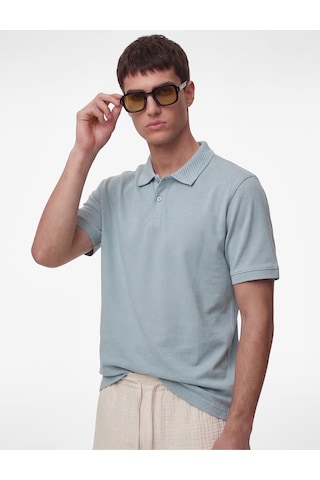 Koton Pamuklu Kısa Kollu Pike Kumaş Düğmeli Polo Yaka Slim Fit Tişört Mavi 6sam10293mk