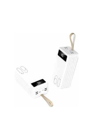 Powerbank 60.000 Mah Taşınabilir Şarj Hızlı El Fenerli Dijital Göstergeli Çok Renkli