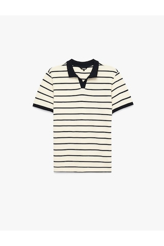 Koton Pamuklu Regular Fit Kısa Kollu Çizgili Polo Yaka Tişört Lacivert Çizgili 6sam10076mk