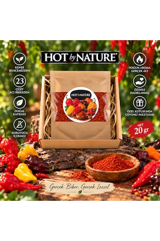 Hotbynature 23 Çeşit Acı Biberden Toz Acı Biber 20 G Hotbynature 23 Çeşit Acı Biberden Toz Acı Biber 20 G