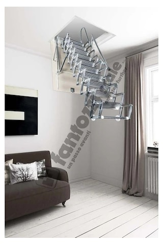 Aytürk Fantozzi Acisvazia Italya Menşei 70x70 Galveniz Kaplı Makaslı Metal Çatı Merdiveni H:300cm Standart Model