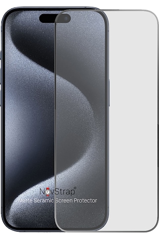 Novstrap Apple iPhone 15 Pro Uyumlu İle Ekran Koruyucu Mat Seramik Nano Esnek Cam