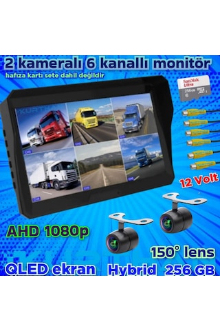 2 Adet Ahd 1080p Kelebek Kamera 6 Kanallı Qled 10'' Dvr Monitör