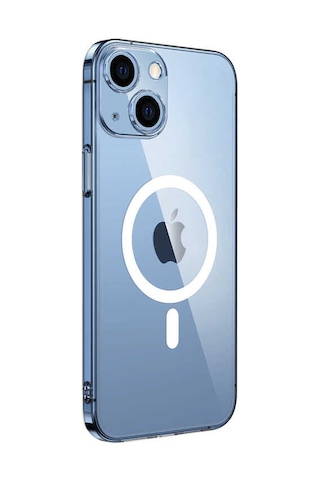 İphone 13 Uyumlu Kamera Korumalı Magsafe Sert Pc Klfs Porto Kılıf-renksiz Renksiz