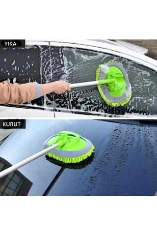 Kia Rio Uyumlu Oto Yıkama Seti Mop Mikrofiber Bezli Teleskopik Saplı