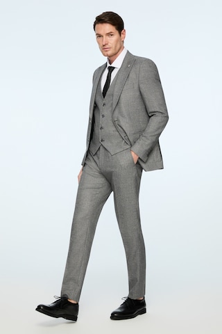 Morven Erkek Siyah Poliviskon Trend Desenli Slim Fit Sivri Yaka Yelekli Takım Elbise 26mc001084001 Siyah
