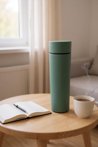 Frefly Store Vvakumlu Sıcak Soğuk Süt Kahve Su 500ml Termos Açık Yeşil