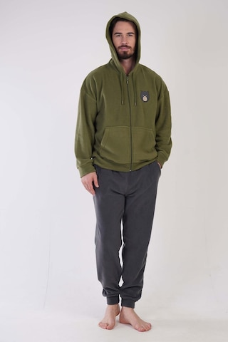 Vienetta Erkek Uzun Kol Polar Fermuarlı Haki Pijama Takım C3t0n4o159 001