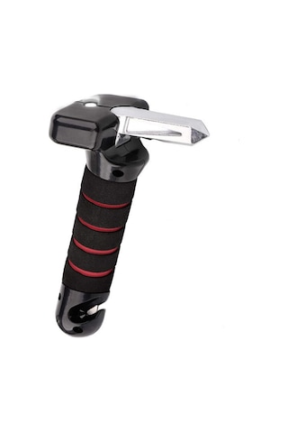 Ximistore9 Araba Kapısı Kol Dayama - Kırıcı Çekiç - Fenerli 3'ü 1 Arada Araç Güvenlik Aleti Kırmızı-siyah