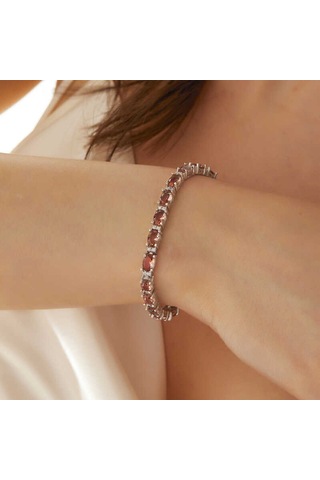 Blackcraft 925 Ayar Gümüş Oval Zultanit Taşlı Kadın Bileklik Bc-a03ea1 Renkli