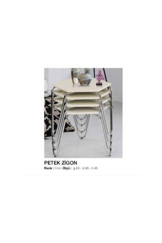 Zigon Osm Petek Model Metal Nikelaj V Ayak Krem Tabla Itinalı Pak