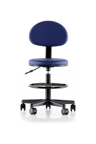 Uzay Ofis Fox Arkalıklı Hareketli Tabure - Mavi -  Tam Çemberli