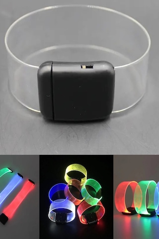Parti Gece Bilekliği Pilli Mıknatıslı Motor Bisiklet Led Kol Bandı Tüm Yaşlar