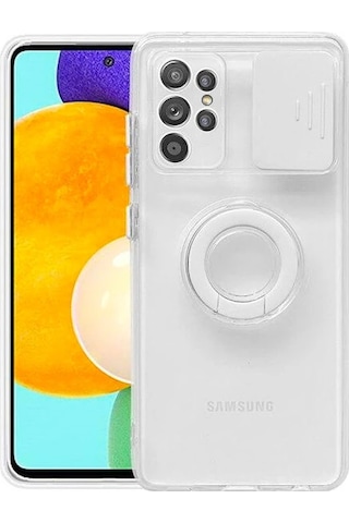 Hepsi Ally Sm Galaxy Uyumlu S21 Ultra S30 Ultra Kılıf Sürgülü Kamera Lens Korumalı Yüzük Standlı Silikon Kılıf- 5775 Pembe