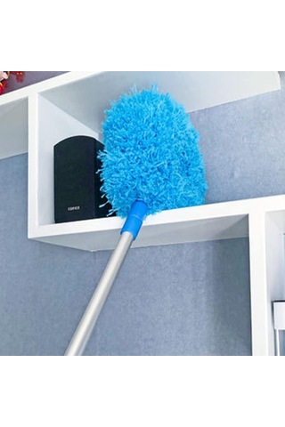Xindoker Alüminyum Gövde Mikrofiber Başlı Uzatılabilir Süpürge - Tavan, Fan, Pencereler İçin Temizlik Aleti 140cm