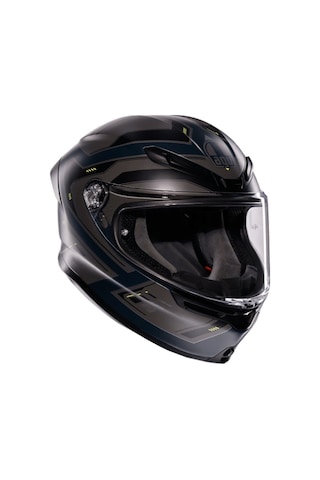 Agv K6 S Mplk Enhance Matt Grey Yellow Fluo Kapalı Kask Siyah