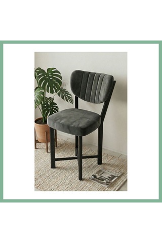 Bşkvirgo Sandalye 1 Adet Baby Face Kumaş Metal Modern Mutfak Sandalyesi Cafe Balkon Ofis Elma 9815 Antrast Bsk2026 Çok Renkli