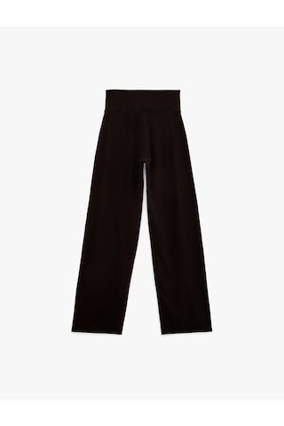 Koton Yüksek Bel Slim Fit İspanyol Paça Spor Tayt Siyah 6sak40132nk