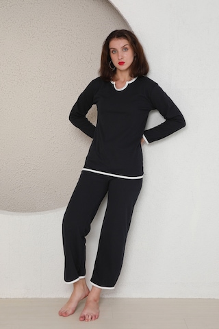 Fames Pijama Yazlik Penye Kadin Pijama Takim Lacivert