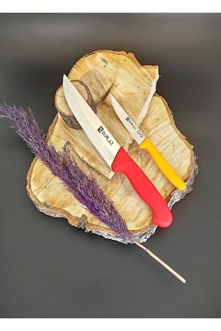 Sürmene Sürlaz Et Ekmek Sebze Meyve Bıçak Seti Kırmızı - Sarı