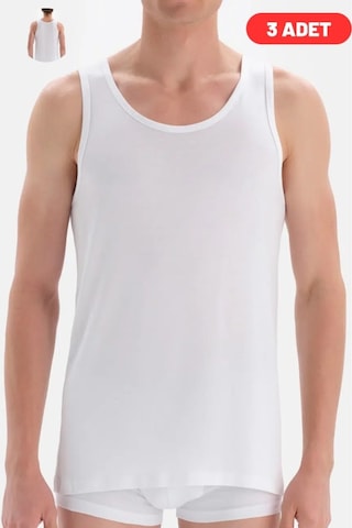 Trendybee Kolcu-erkek Beyaz Atlet 3 Adet Premium Pamuklu Elastan Kumaş Rahat Kalıp Atlet Beyaz Beyaz