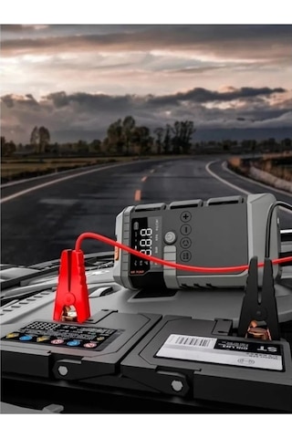 Castu Cs64plus Max Jump Starter Akü Takviye Cihazı 4'ü 1 Arada Powerbank, Hava Kompresörü, Lcd Ekran,12.000mah