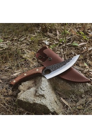 Novahub Hk-1005 6.ınc Karbon Çelik Kavisli Sap Kesim Bıçağı Kahve Kahve