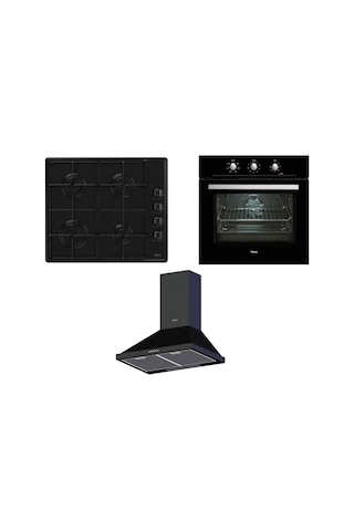 Teka Chef 3 HE 715 BK - HLX 640 KB - DBT 60 Siyah Ankastre Set