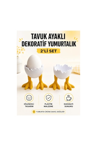 Kahvaltı Sofraları İçin Çocuk Yumurtalık 3d Baskı Organik Ürün 2'li Beyaz