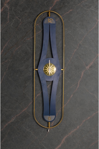Parıltı Bablo Premium Duvar Saatleri Gold - Lacivert