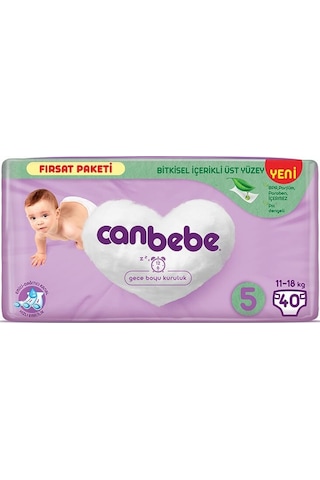 Canbebe Bebek Bezi 5 Numara 11-18kg Junior 320 Adet Dev Ekonomik 8'li