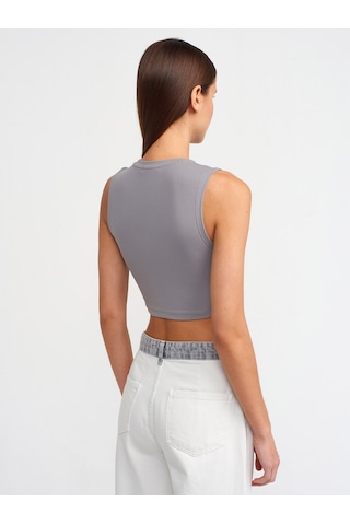Dilvin Crop Top 101a30125 Gri