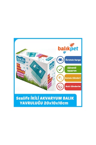 İki Bölmeli Büyük Akvaryum Balık Yavruluk Yavruluğu 20x10x10cm