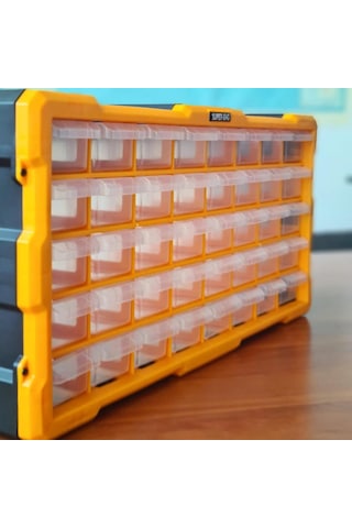 Super-Bag Monoblok Yatay 40 Çekmeceli Organizer Vida Dübel Boncuk