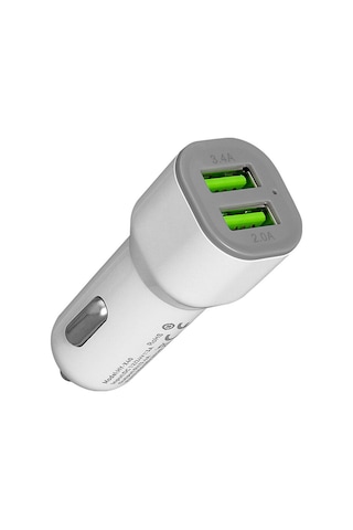 3 Adet Hytech Hy-x40 3.4a Hızlı Şarj 2 Usb Beyaz Araç Şarj Cihazı